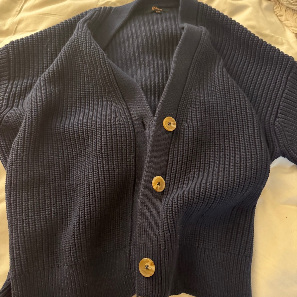 100% Organic Cotton Fisherman Boxy Cropped Cardigan